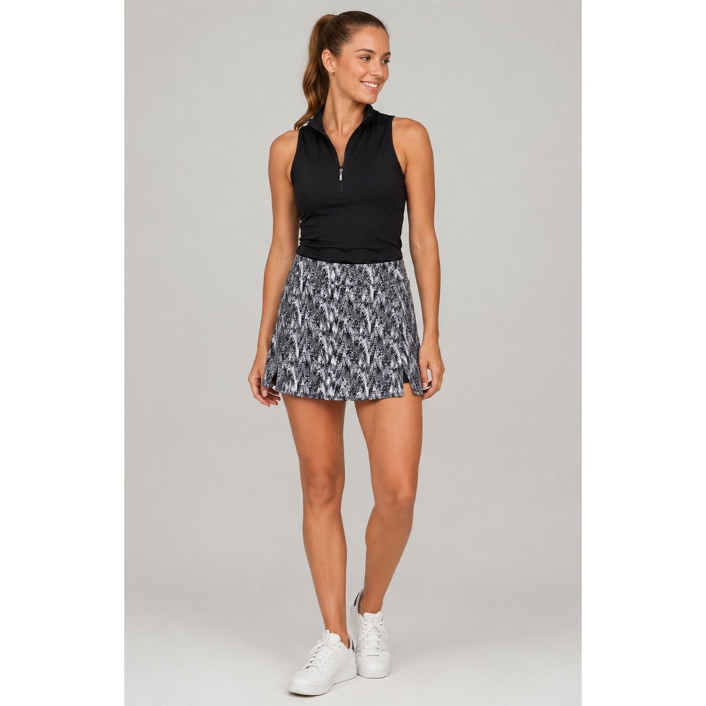 Tranquility Athletic Skort Womens Large Black Grey Abstract Polyester Pickleball